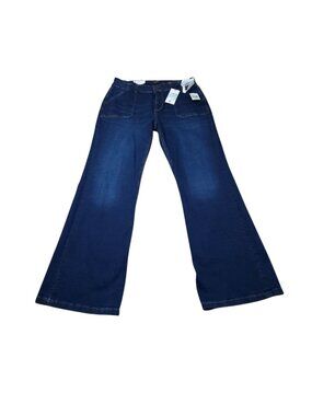 Curve Appeal Curvy Fit Flare Jeans Women's Size 8 29 Dark Wash Blue Stretch